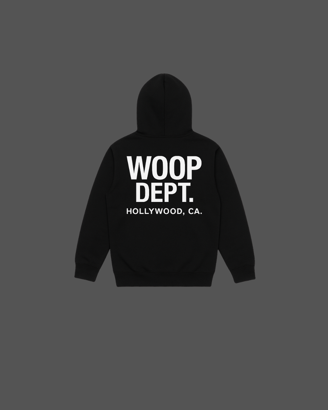 WOOP DEPT. BRAIDED STRING HOODIE- BLACK