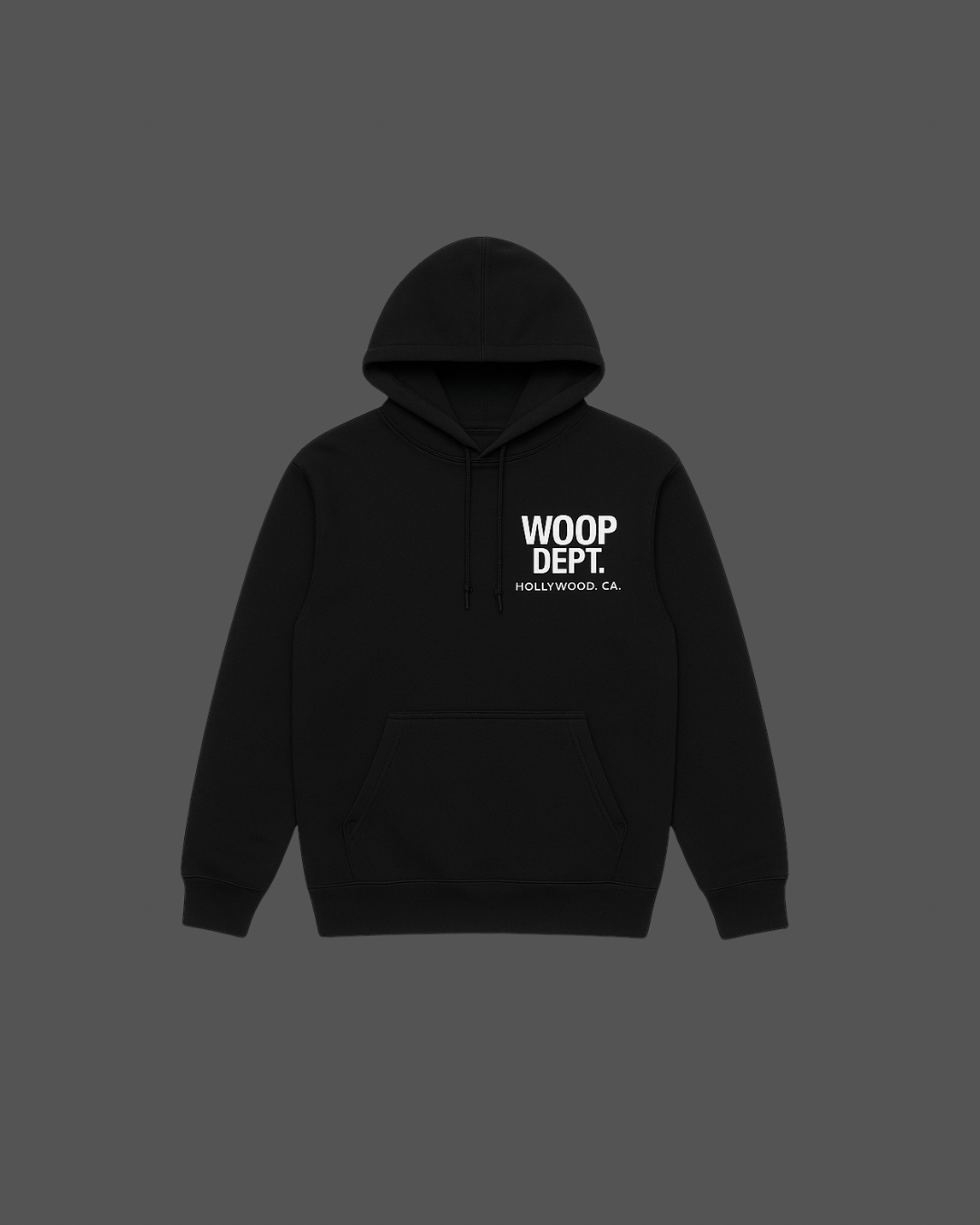 WOOP DEPT. BRAIDED STRING HOODIE- BLACK